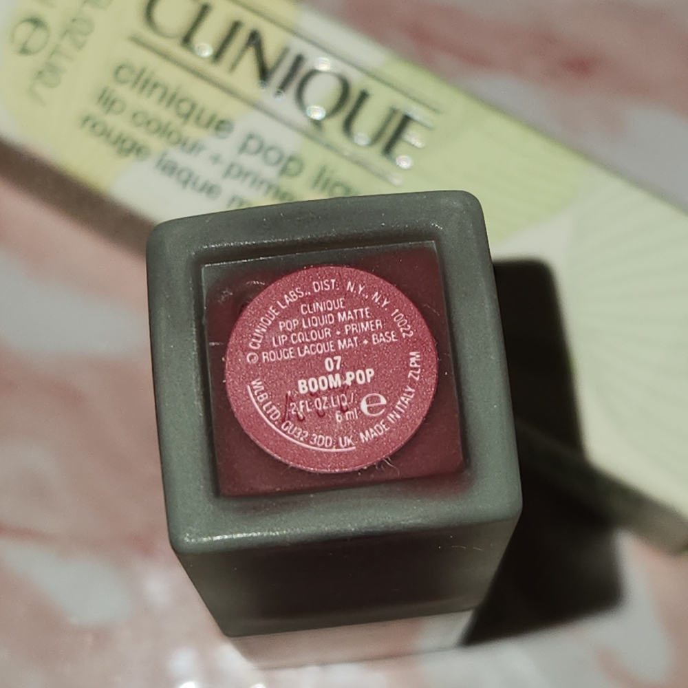 Never Opened! Clinique Pop Liquid Matte Lip Color, "Boom Pop" Deep Burgundy